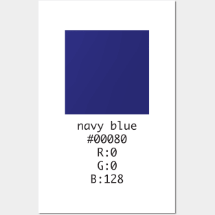 Navy Blue Hex and RGB Code Posters and Art